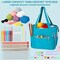 Crochet Bag Organizer for Yarn Storage, Velvet Knitting Tote Bag with Double Handle for Crochet Accessories, Portable Travel Case for Yarn Balls, Crochet Hooks& Knitting Needles Holder (Teal)